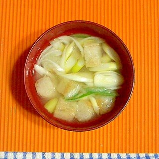 ネギと麩の味噌汁♪